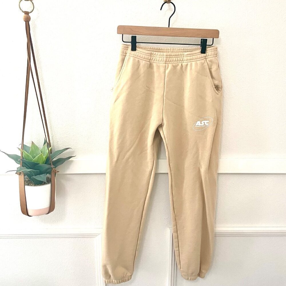 Adanola Tan Sweatpant Printed Joggers Size M